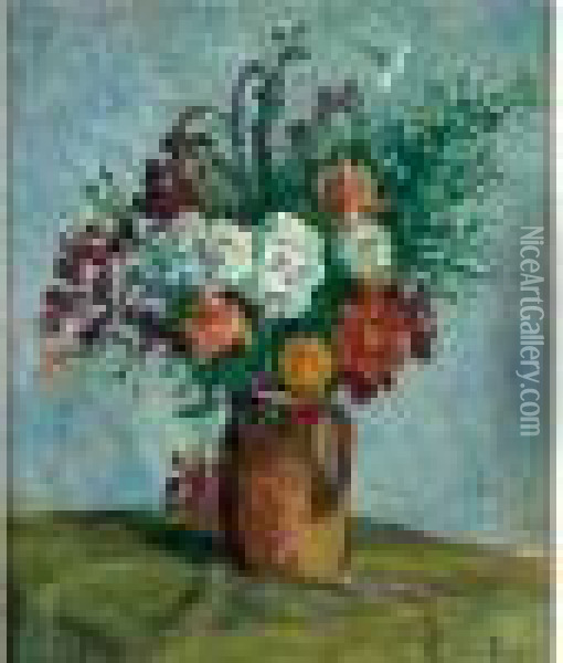 Fleurs Dans Un Vase Oil Painting - Maximilien Luce