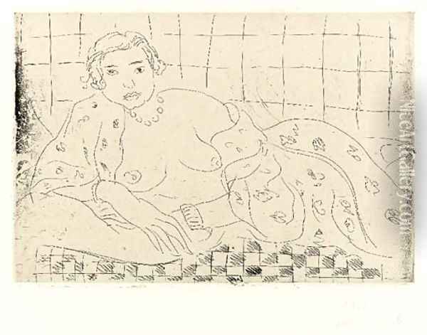Nu couche, Sol en Damier Oil Painting - Henri Matisse