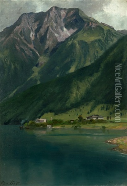 Am Achensee Oil Painting - Christian Friedrich Mali