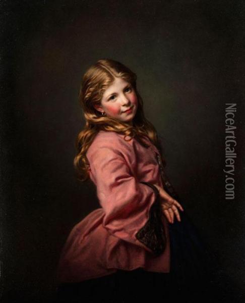 Das Kleine, Kokette Madchen Oil Painting - Samuel Baruch Ludwig Halle