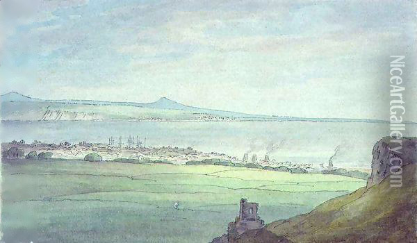 Leith, with Kirkaldy on the coast of Fifeshire Oil Painting - John White Abbott