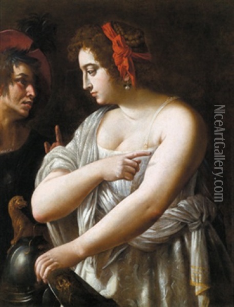Venus Ubergibt Aeneas Die Waffen - Venere Consegna Le Armi Ad Enea Oil Painting - Cavaliere Giovanni Baglione