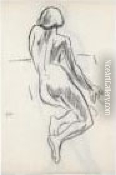 Contraposto (recto), Study Of A Female Nude (verso) Oil Painting - Samuel John Peploe