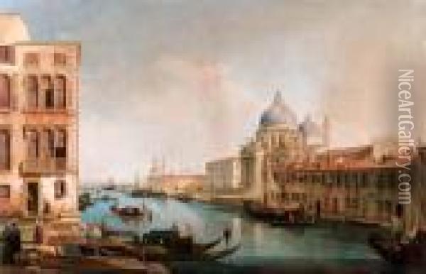 Veduta Della Basilica Della Salute Sul Canal Grande Oil Painting - (Giovanni Antonio Canal) Canaletto