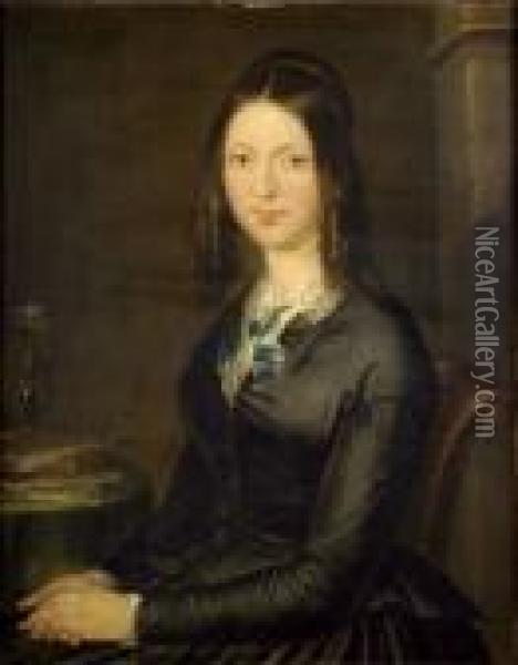 [portrait De Madame Ligi] Oil Painting - Antoine Wiertz