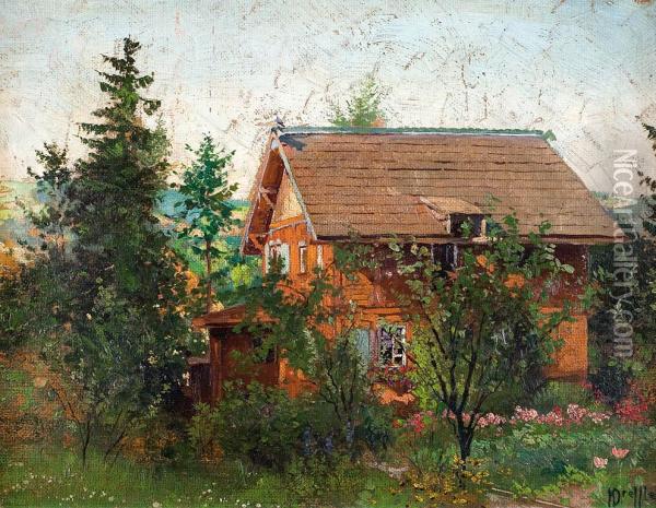 Dom W Ogrodzie Oil Painting - Hans Dressler