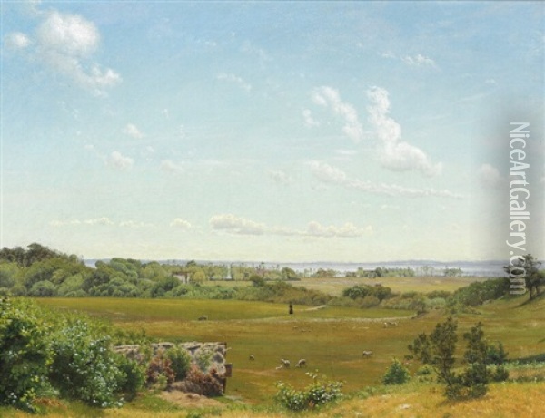 Danish Summer Landscape Oil Painting - Vilhelm Peter Karl Kyhn