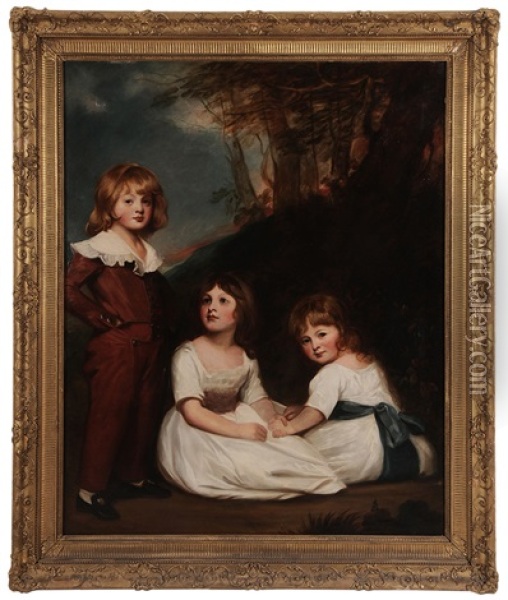 Portrait Of Mr. Adye's Children (the Willett Children) Oil Painting - George Romney