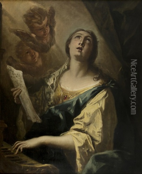 Die Singende Heilige Cacilia Oil Painting - Sebastiano Ricci