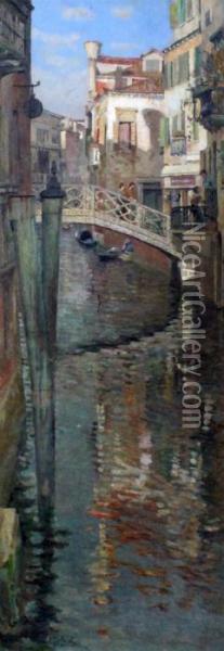 Canal View Ponte .... And Casa Grand, Venice Oil Painting - William Graham