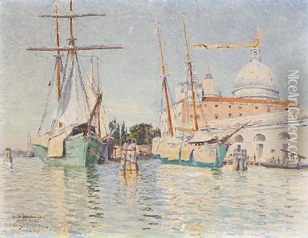 Along A Quayside, Venice Oil Painting - Georges Paul Joseph Darasse