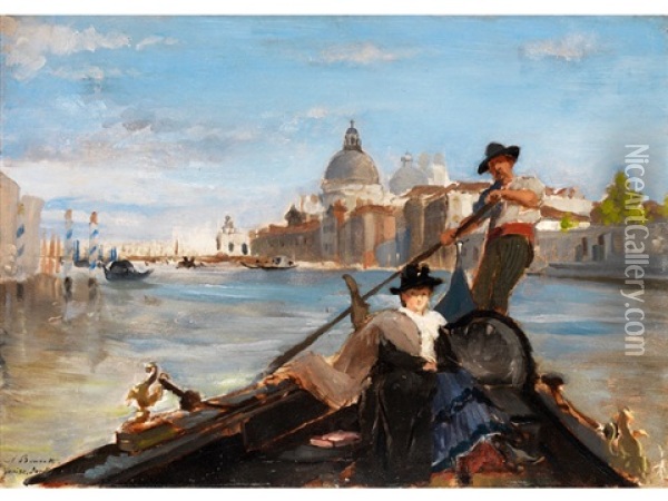 April In Venedig Oil Painting - Auguste Bourotte