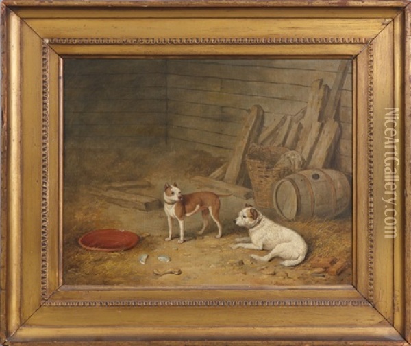 Dogs Oil Painting - James Barenger the Younger