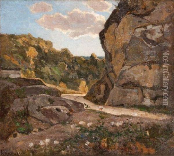 Les Environs D'avallon Oil Painting - Henri-Joseph Harpignies