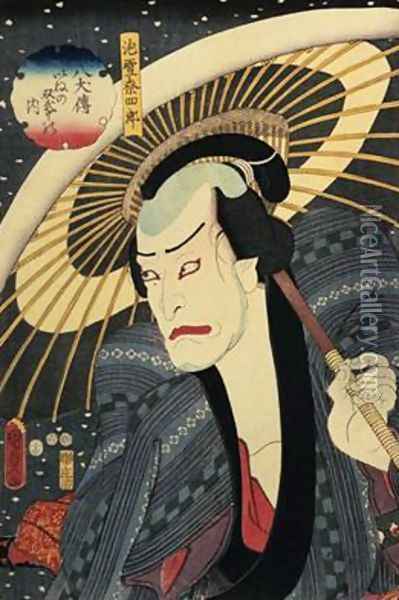The actor Ichikawa Danjuro VII Oil Painting - Utagawa Kunisada