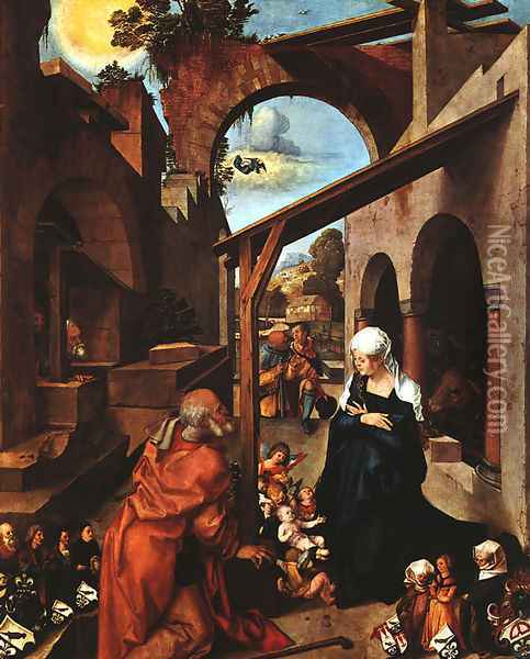 Nativity - Central Panel Oil Painting - Albrecht Durer
