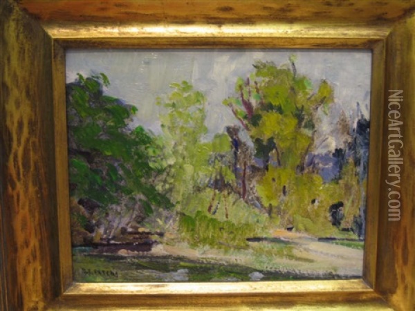 Trees In Landscape Oil Painting - Bernard E. Peters