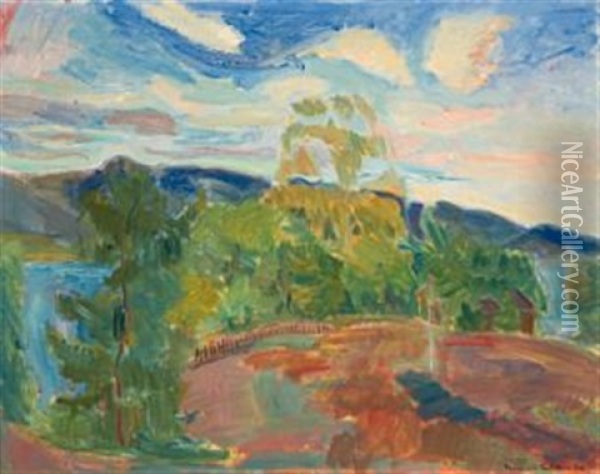 Landskap Fra Holmsbu Oil Painting - Thorvald Erichsen