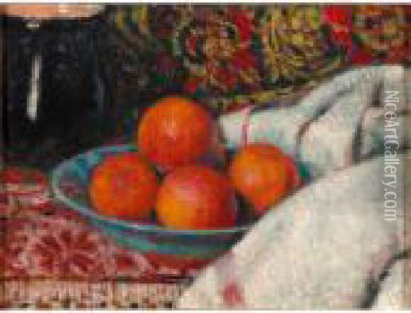 Still Life With Oranges Oil Painting - Georges Lemmen
