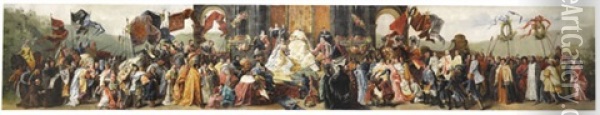 Prachtvolle Huldigungsszene Oil Painting - Wilhelm von Kaulbach