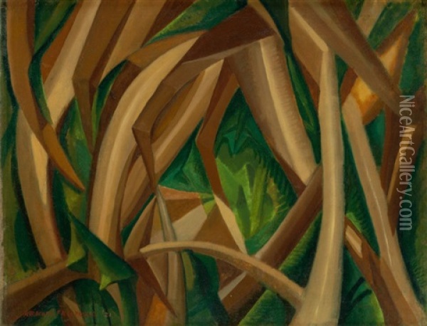 Untitled (leaf Abstraction I) Oil Painting - Arnold Friedman