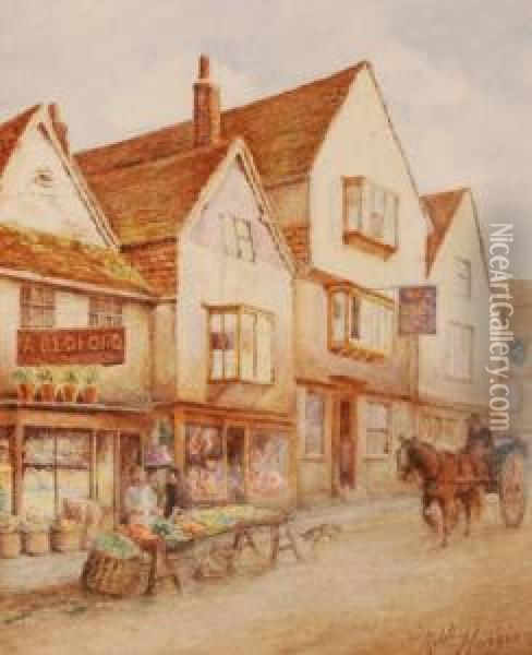 Villagestreet Scene Oil Painting - Robert Harris