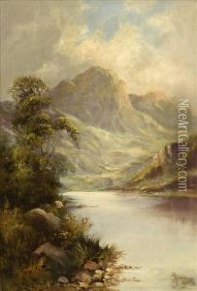A Highland Loch Oil Painting - John Henry Boel