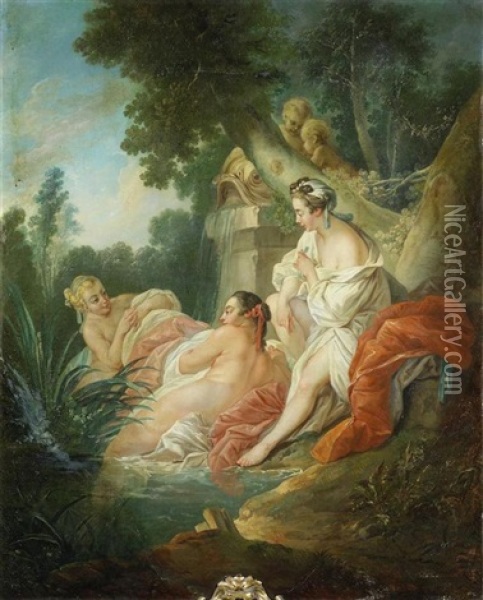 Spring; And Summer Oil Painting - Francois Boucher