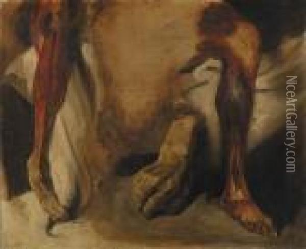 A Severed Hand And Two Corchs Of A Leg Oil Painting - Eugene Delacroix