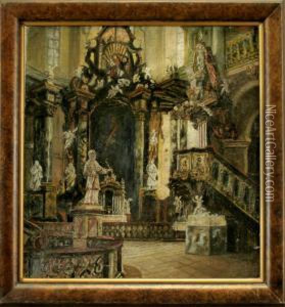 Kircheninneres Oil Painting - Ernst Muller-Scheessel