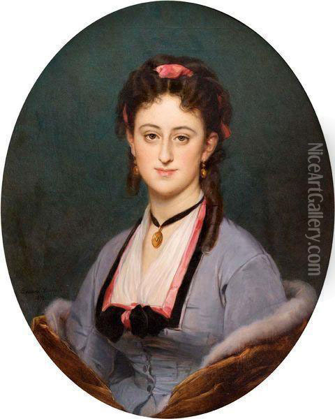 Portrait De Madame Asselin Oil Painting - Edouard Louis Dubufe