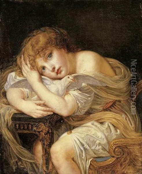 La Jeune Fille A La Colombe Oil Painting - Jean Baptiste Greuze