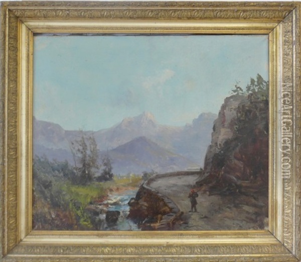 Chemin Le Long Du Ruisseau Oil Painting - Emile Godchaux