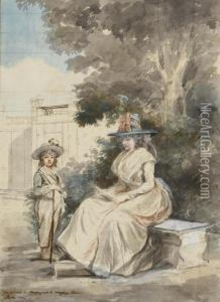 Le Dauphin Et Madame Elisabeth Oil Painting - Antoine Louis Fr. Sergent-Marceau