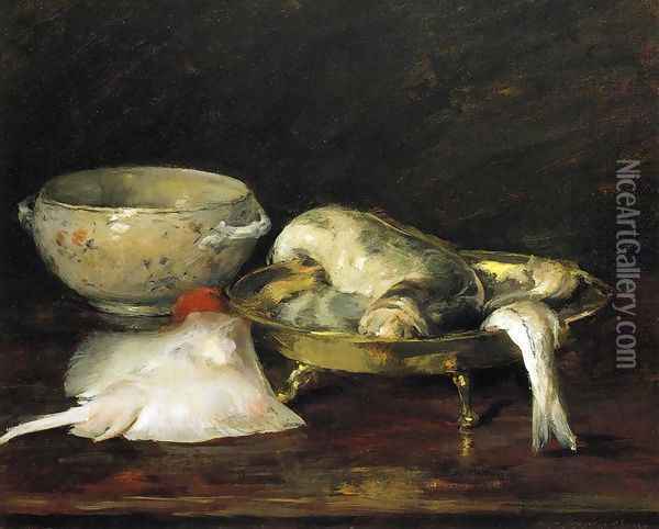 Still Life with Fish II Oil Painting - William Merritt Chase
