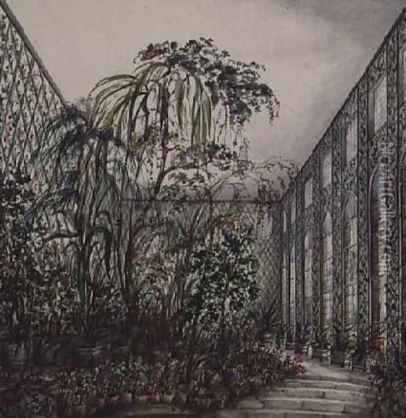 The Greenhouse at Aynhoe, 1846 Oil Painting - Lili Cartwright