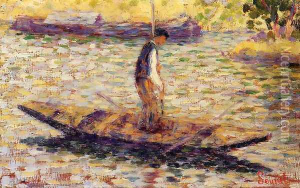 Riverman Oil Painting - Georges Seurat