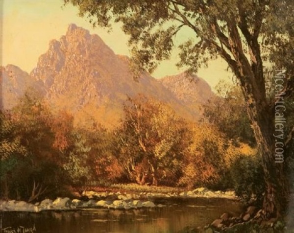 A Mountain Pool Oil Painting - Tinus de Jongh