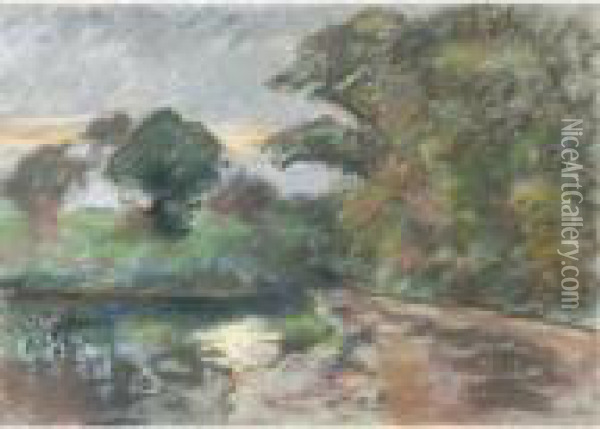 Etang De Montfoucault Oil Painting - Camille Pissarro