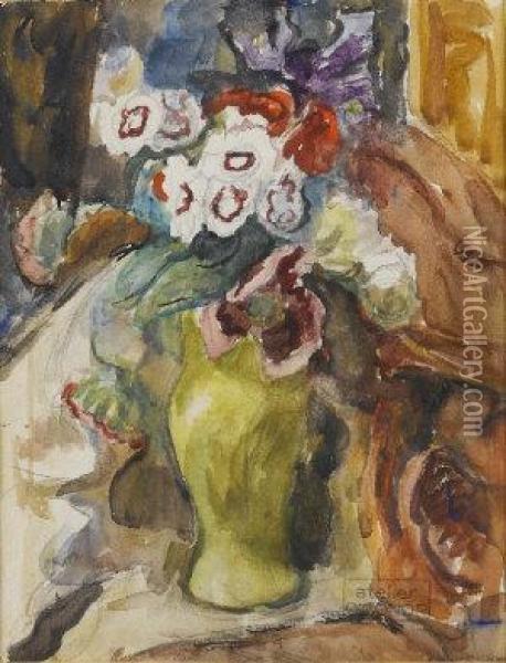 Still Life; Vase Of Flowers Oil Painting - Roderic O'Conor