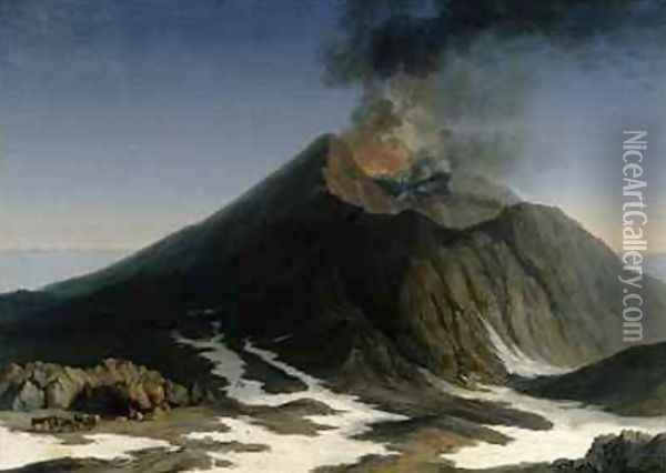The Eruption of Etna Oil Painting - Jakob Philippe Hackert