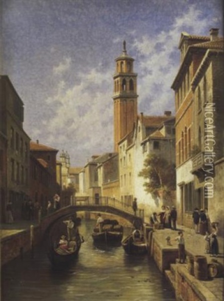 Vue De Venise Oil Painting - Jacques Francois Carabain