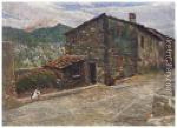 La Verruca Da Monte Magno Oil Painting - Adolfo Tommasi