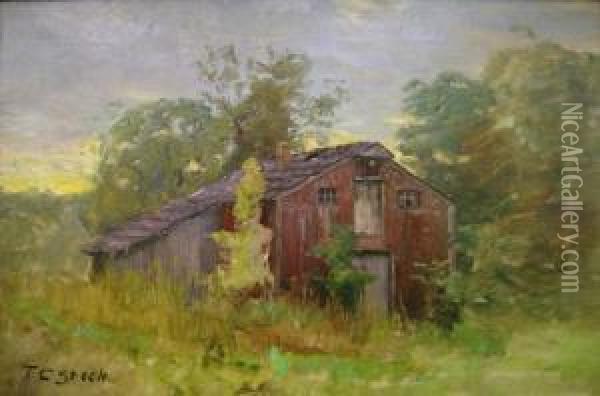 With Steele Estate Stamp Verso Oil Painting - Theodore Clement Steele