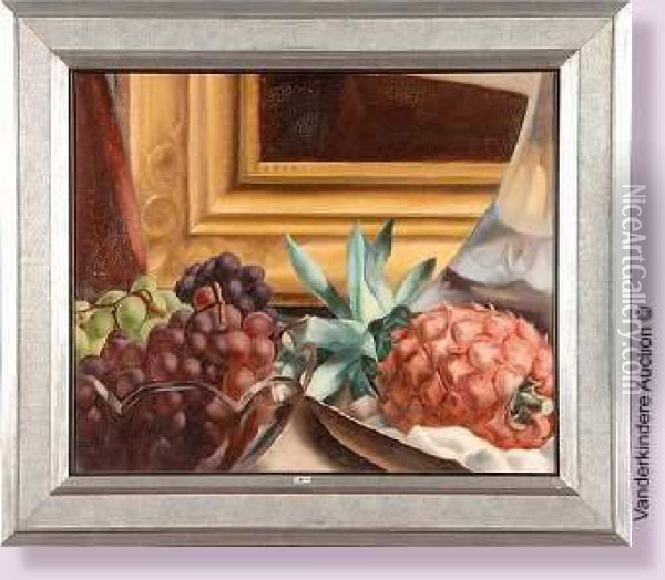 Nature Morte A L'ananas Et Aux Raisins Oil Painting - Albert Claes-Thobois
