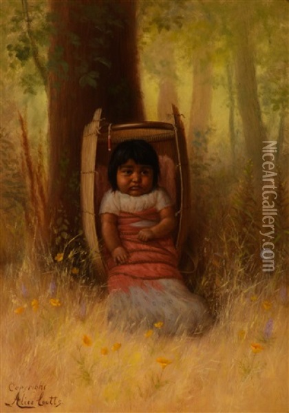 Little Mendocino - Indian Papoose Oil Painting - Alice Coutts