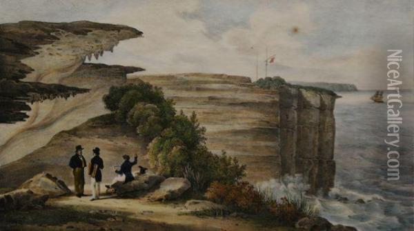 Vue De L'entree Du Port Jackson Oil Painting - Louis-Auguste De Sainson