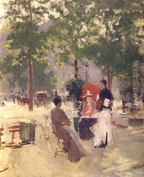 Parisian Cafe, 1890s Oil Painting - Konstantin Alexeievitch Korovin