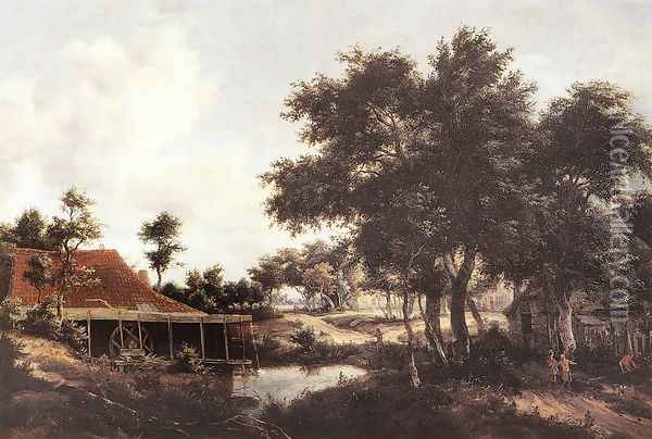 The Water Mill 1663-68 Oil Painting - Meindert Hobbema