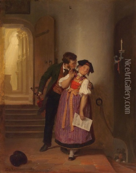 The Stolen Kiss Oil Painting - Max Kaltenmoser
